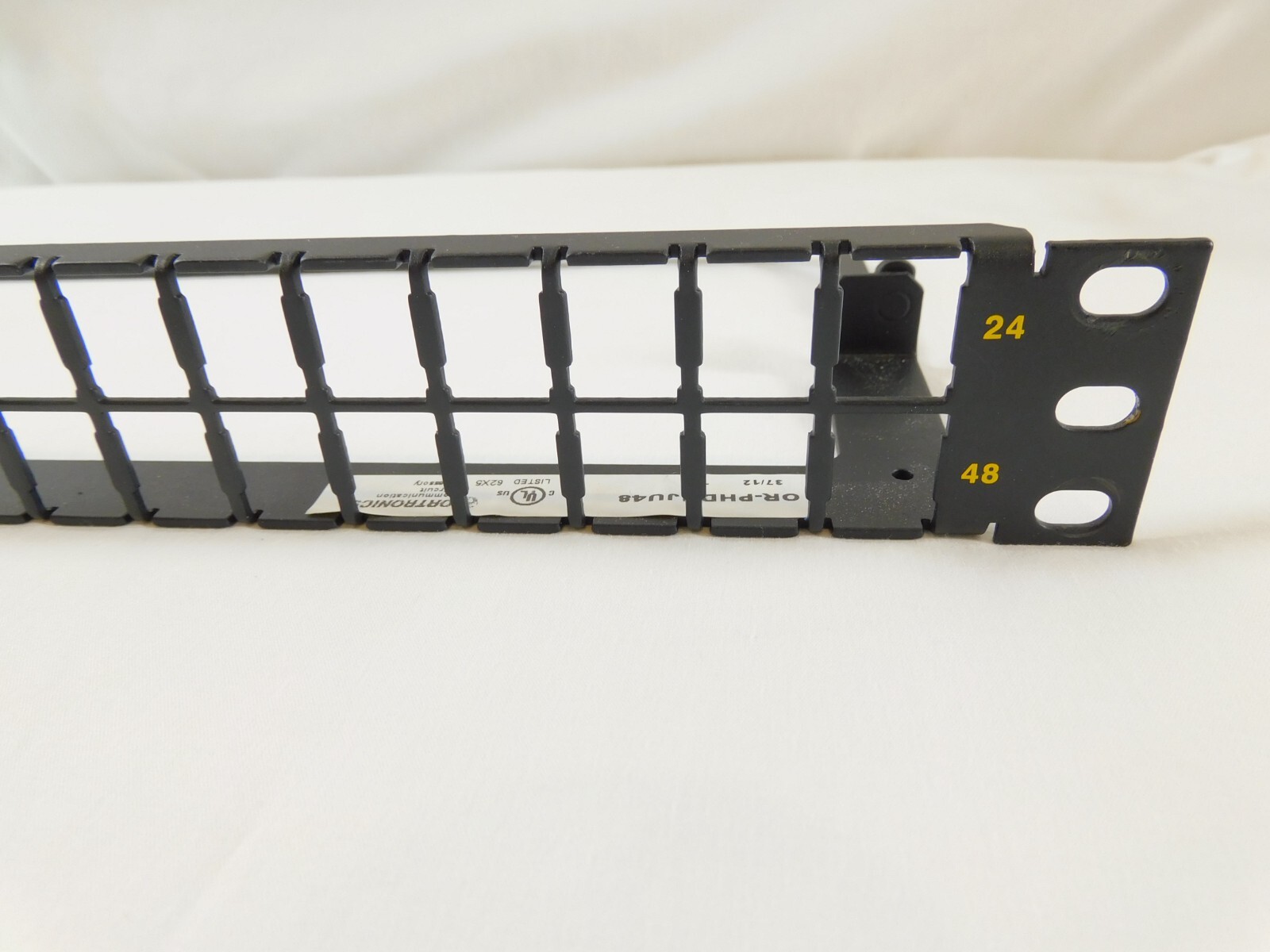 PHDHJU48 High Density HDJ 48 Port Unloaded Flat Patch Panel 1RU Black Ortronics