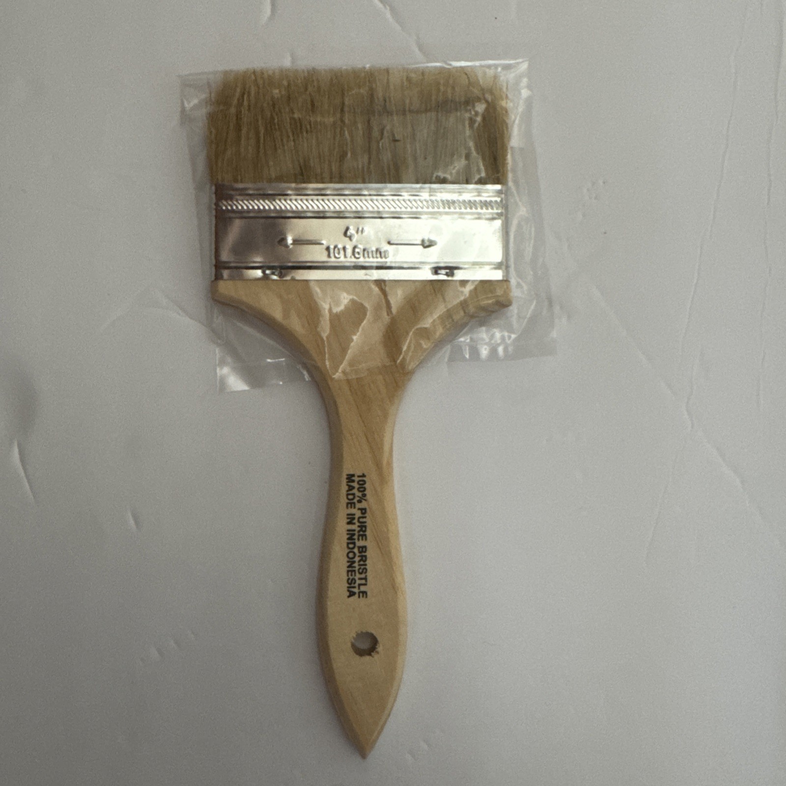 4" Double Thick Natural Bristle Chip + Oil Brush