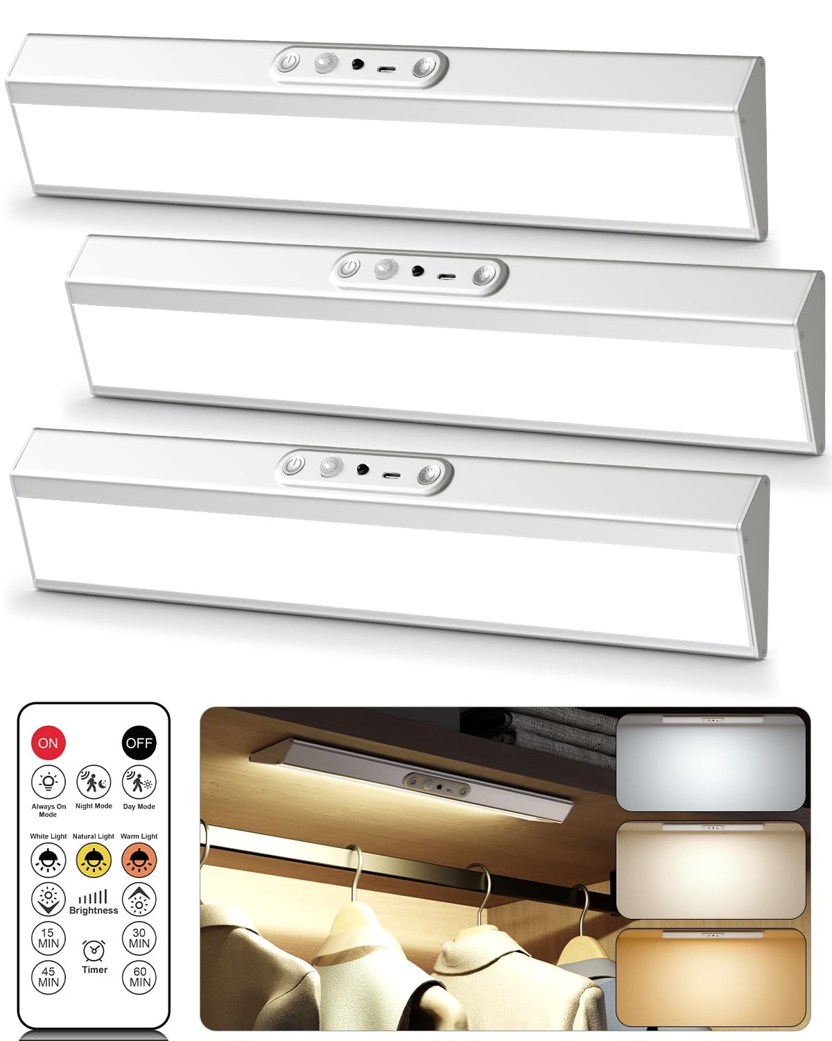 Motion Sensor Closet Lights, Eye Protection Design Cabinet Lighting Wireless ...