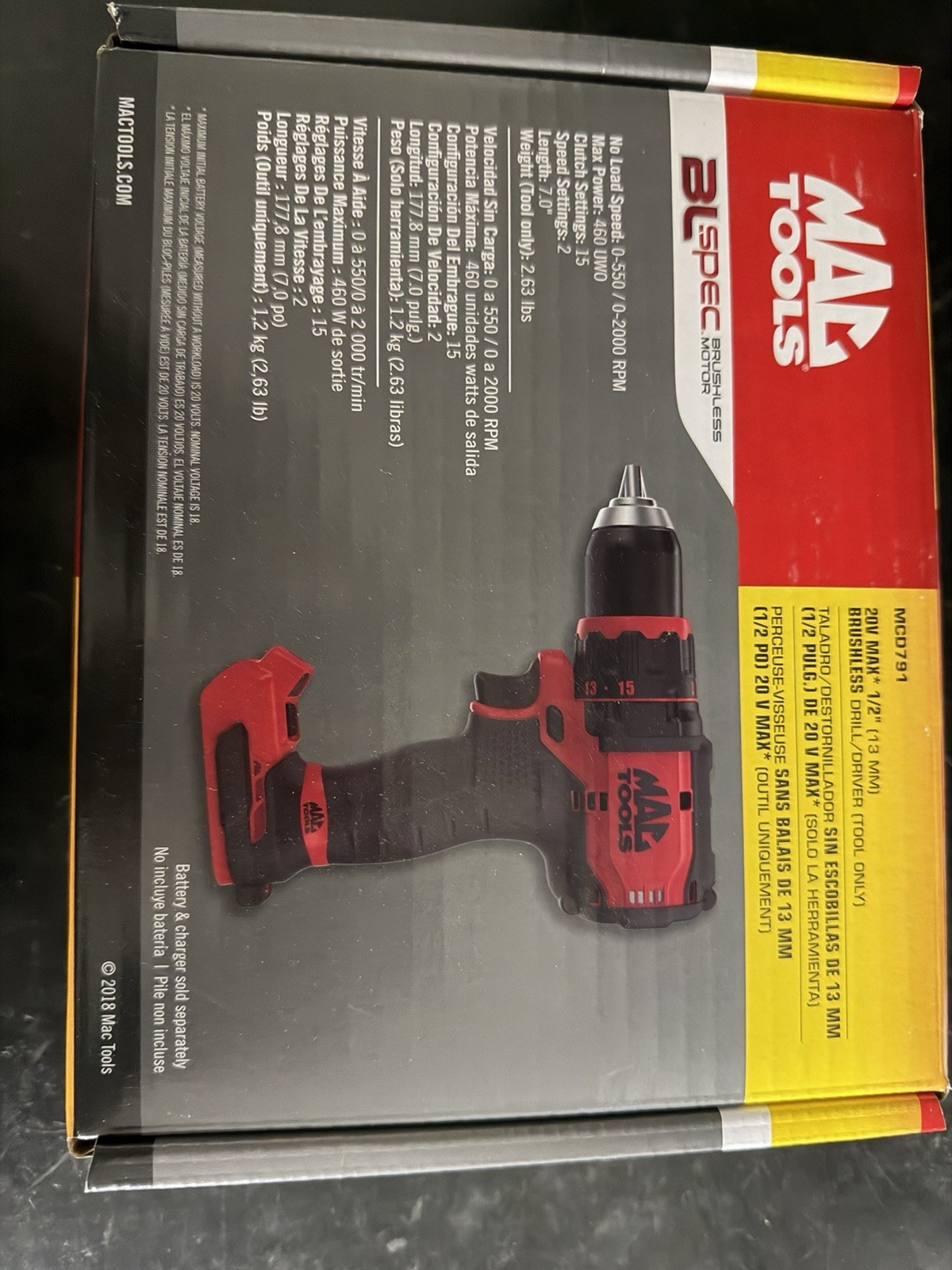 BRAND NEW MAC Tools 20V MAX Brushless Cordless Power Tool Set w/ LED Worklight