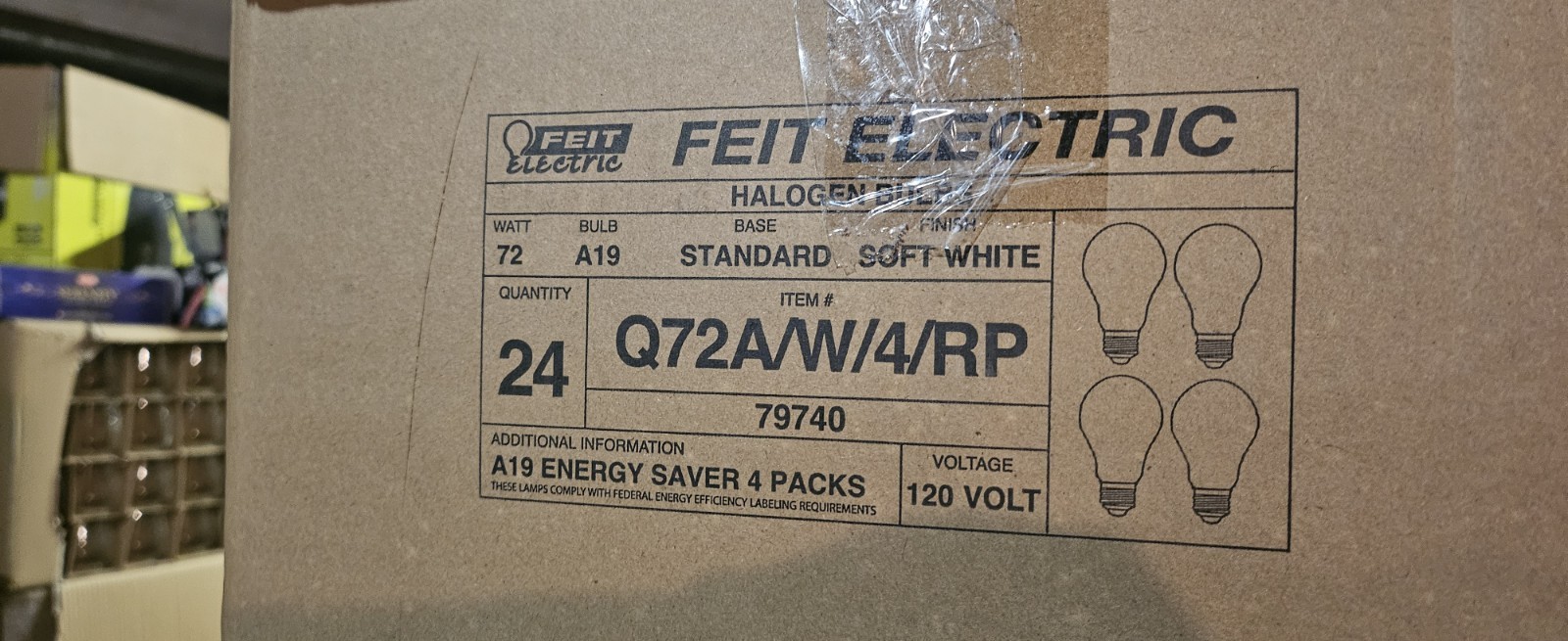 Feit Electric A19 72w Medium Base Frosted 8-pk