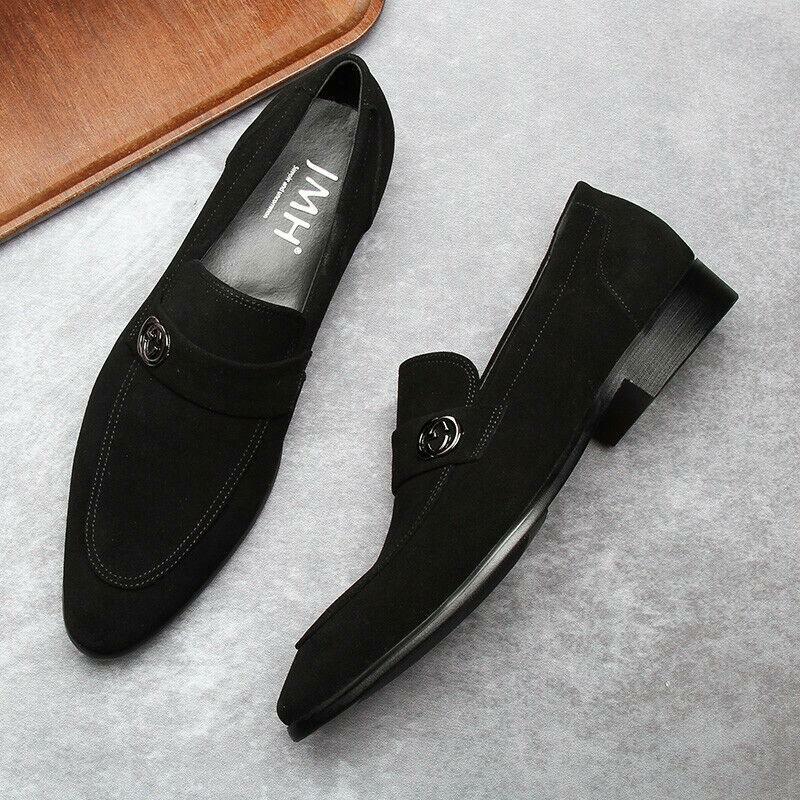 Men's Real Leather Bridegroom Wedding Shoes Pointed Toe Carved Business Formal F