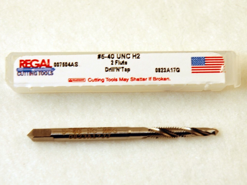 #5 X 40  NC HSS 2 SP FL DRILL & TAP COMBO (007504AS) (C-5-9-4-7)