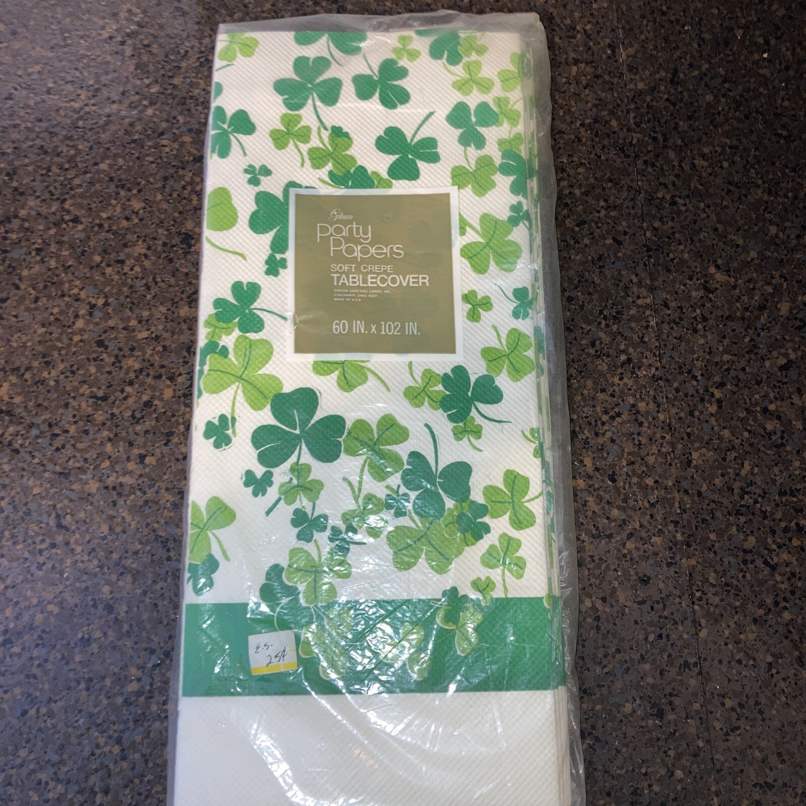 Party Papers St Patric Tablecloth. Vintage. 60”x 102”