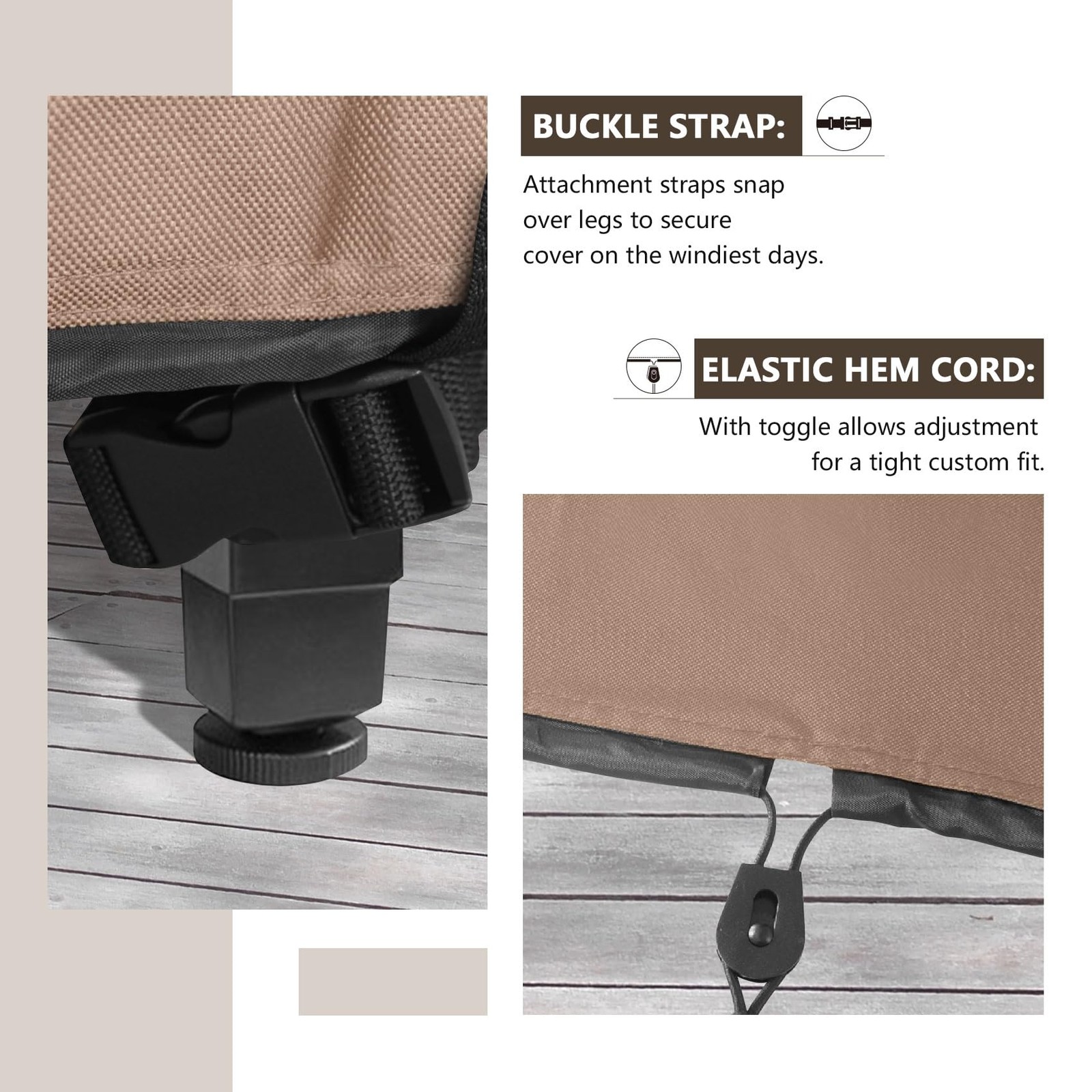 Rectangular Patio Heavy Duty Table Cover - 600D Tough Canvas Waterproof Outdo...