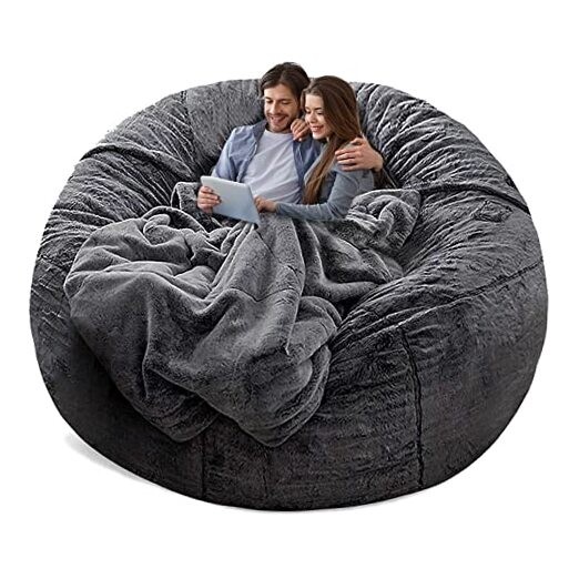 （No Filler Bean Bag Chair Cover Without Filler,Big 5ft(150cm)Cover A-dark Grey