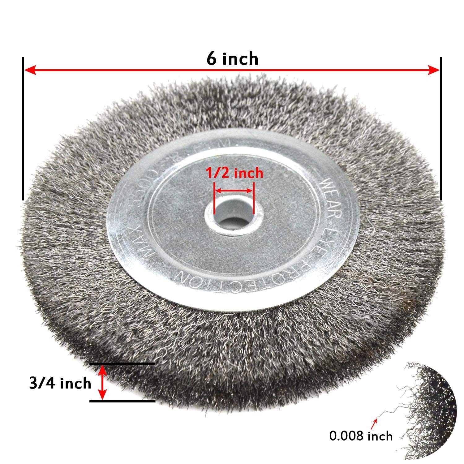 Multi-Function 6 Inch Bench Grinder Wheel & Wire Brush Set for Tools Maintenance