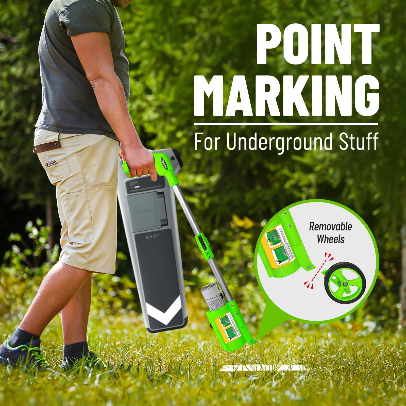 zozen Marking Paint Wand, Foldable with Carry Bag, 3-Line Widths Adjustable |...