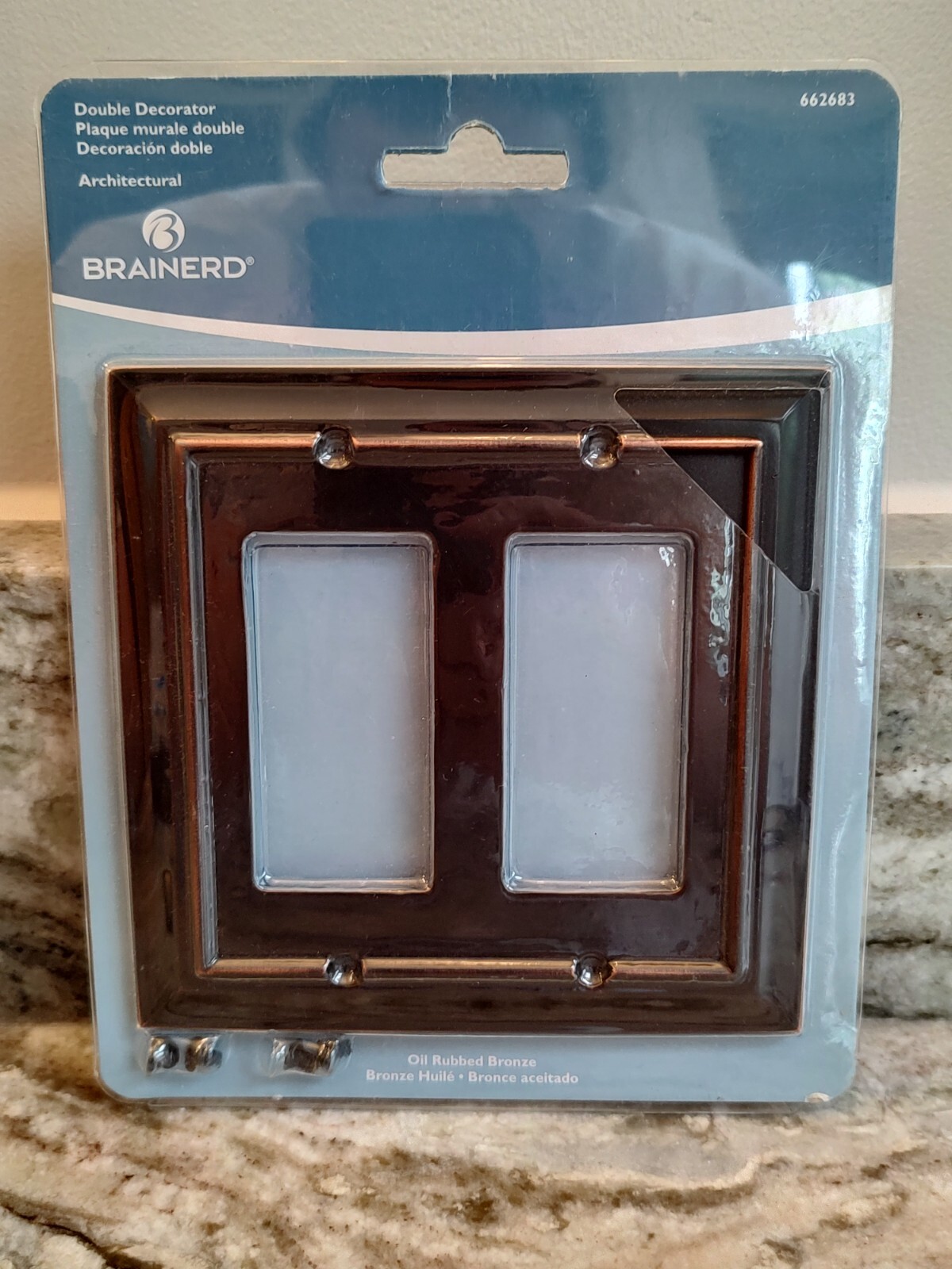 BRAINERD 2 DECORA DOUBLE GANG METAL WALLPLATE - OIL RUBBED BRONZE