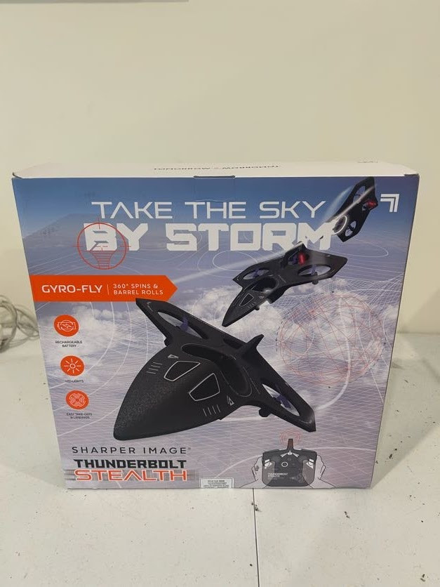 Sharper Image Thunderbolt Stealth Drone Gyro-Fly Rechargeable With Flight Assist