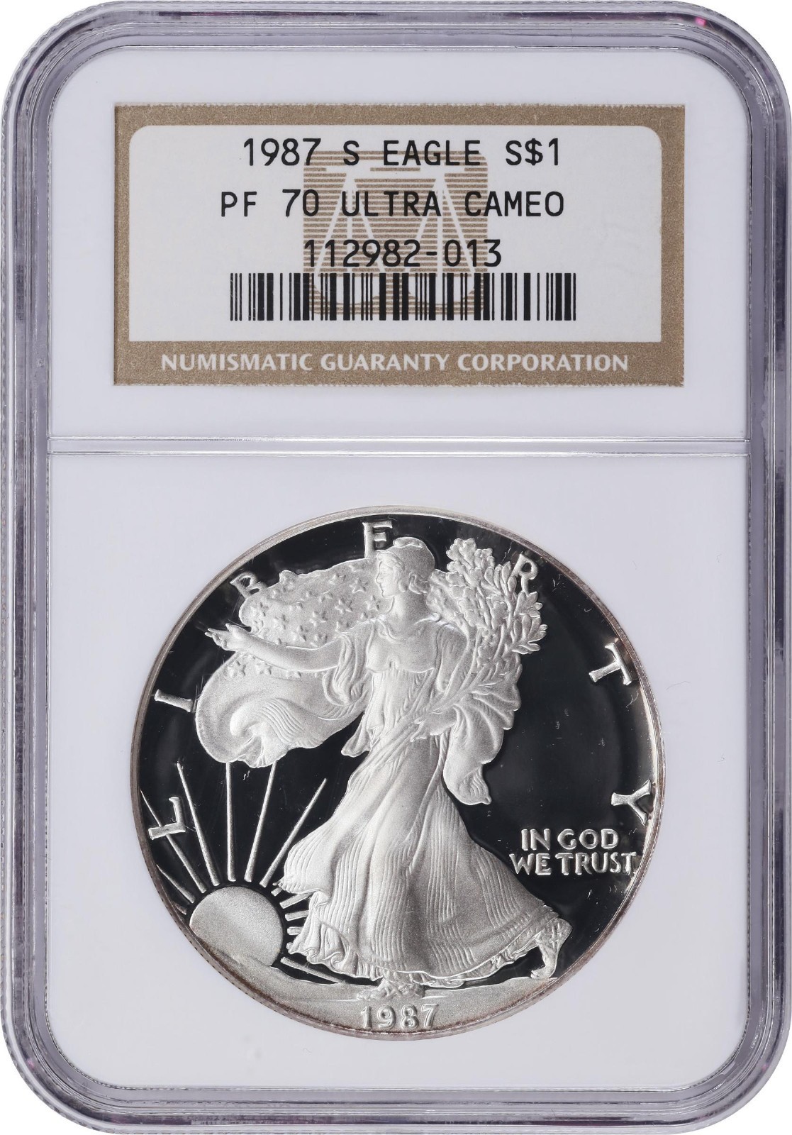 1987-S Proof American Silver Eagle NGC PF70 Ultra Cameo