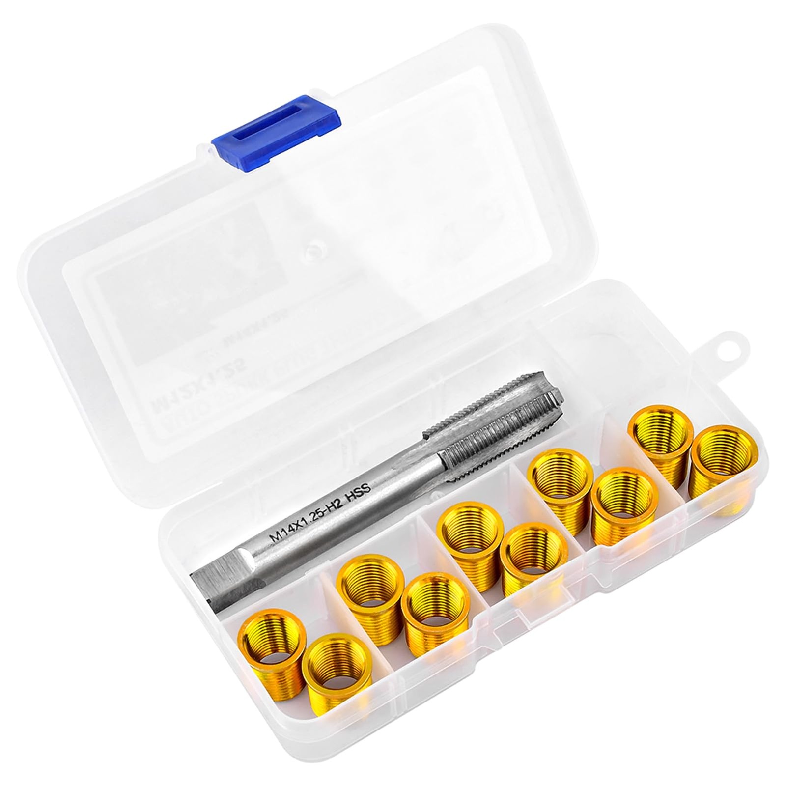 Spark Plug Thread Repair Kit, M12x1.25 | 10Piece Inserts & Tap Kit for Engine...