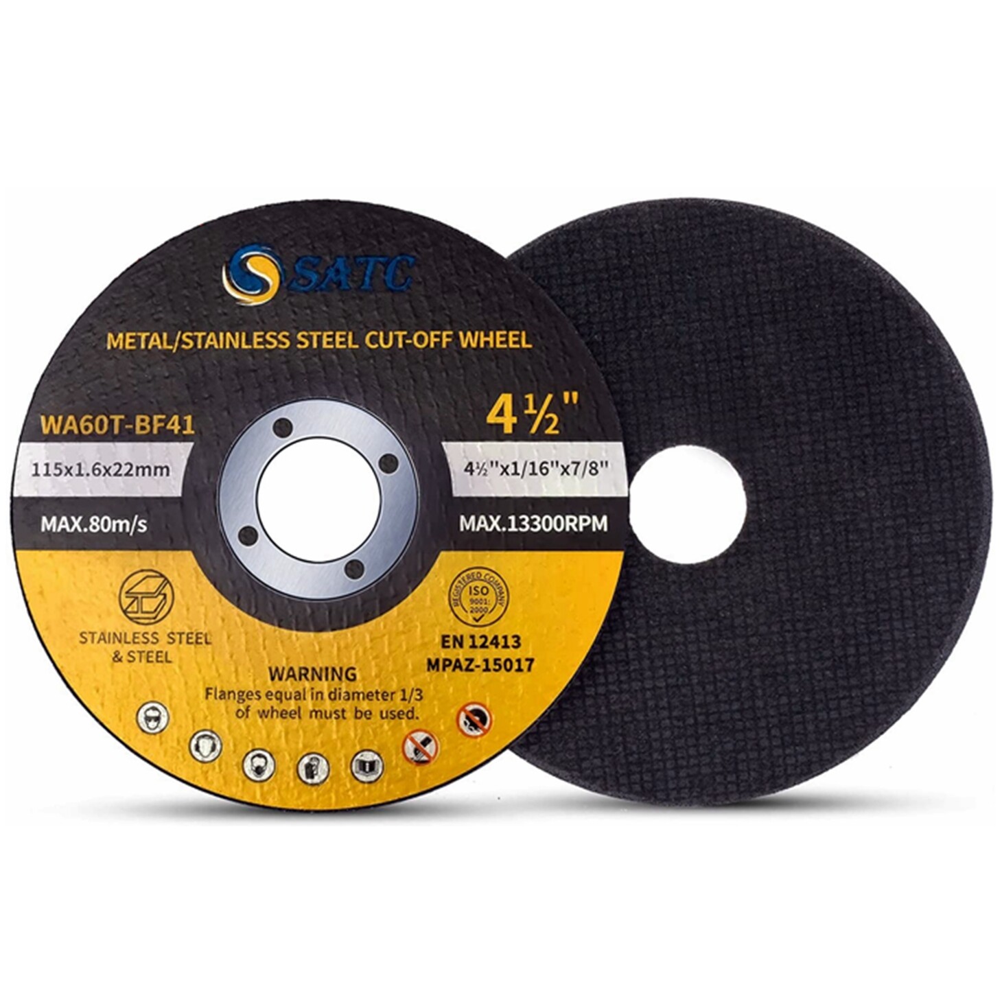 100PCS  4-1/2" x1/16" x7/8" Cut-off Wheel Stainless Steel & Metal Cutting Disc