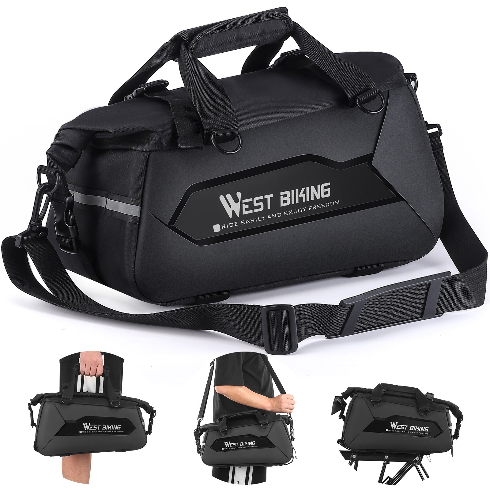 WEST BIKING Hard Shell MTB Bike Pannier Waterproof Bicycle Trunk Bag 13-24L