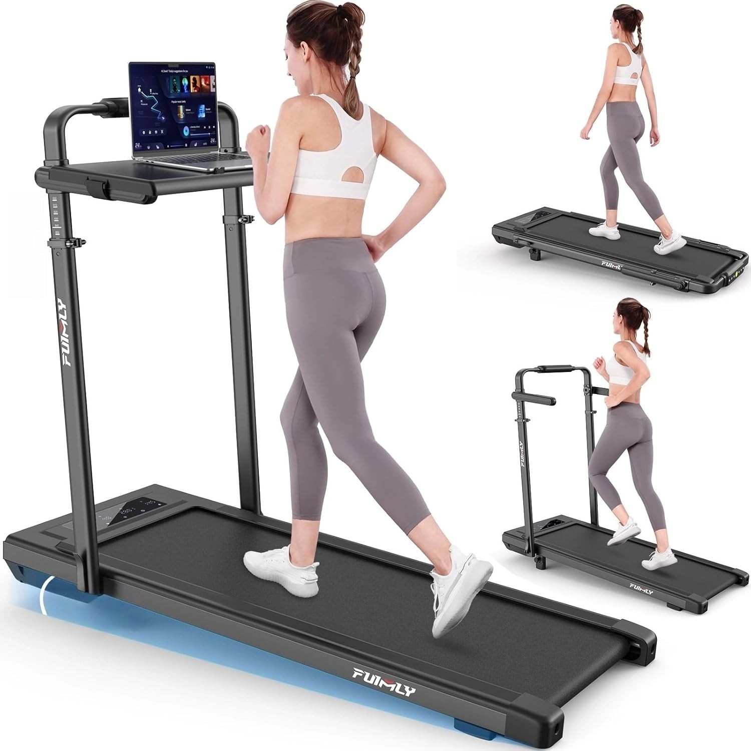 Treadmill with 12 programs Suitable for Home&Office Max 7.5MPH,Foadble Treadmill