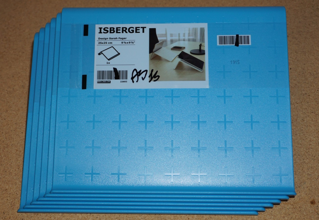 6x IKEA Isberget Blue Plastic Laptop iPad Tablet Tray Stand Electronics