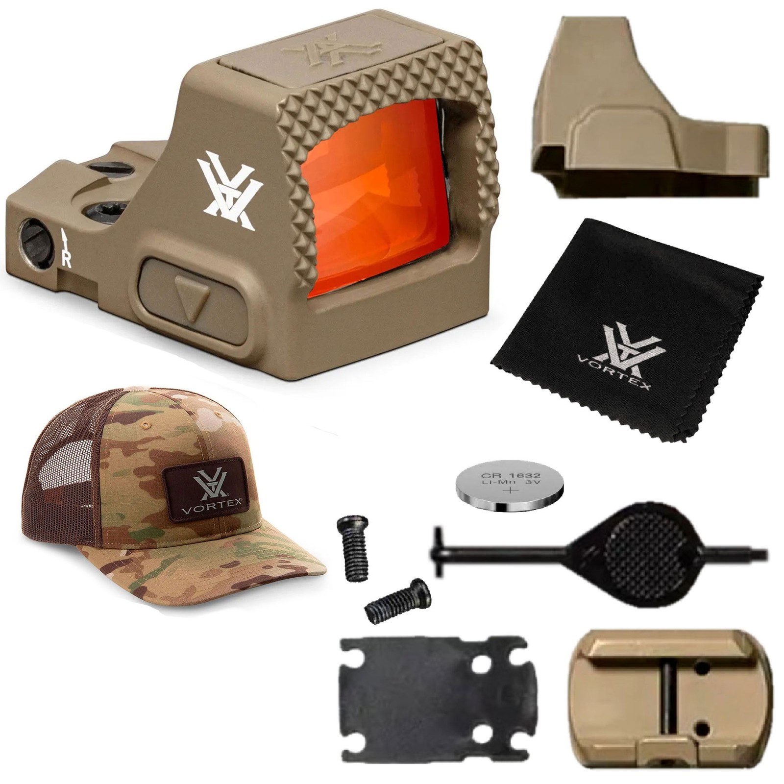 VORTEX Defender-CCW 3 MOA Tan Micro Red Dot Sight with Force On Force Cap, OSFM