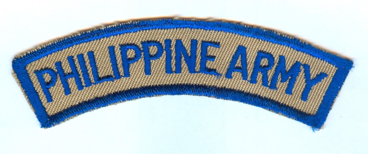 WW2 ORIGINAL PHILIPPINE ARMY SHOULDER TAB - EMB. on TWILL VARIATION ... MINT