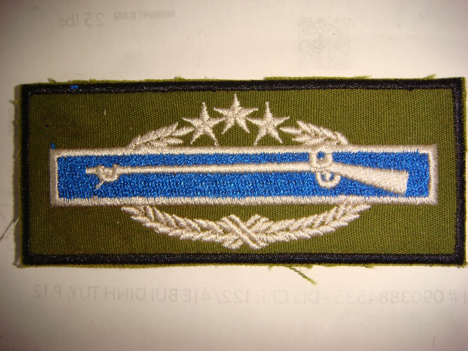 US ARMY COMBAT INFANTRYMAN 3rd AWARD, VIETNAM WAR PATCH