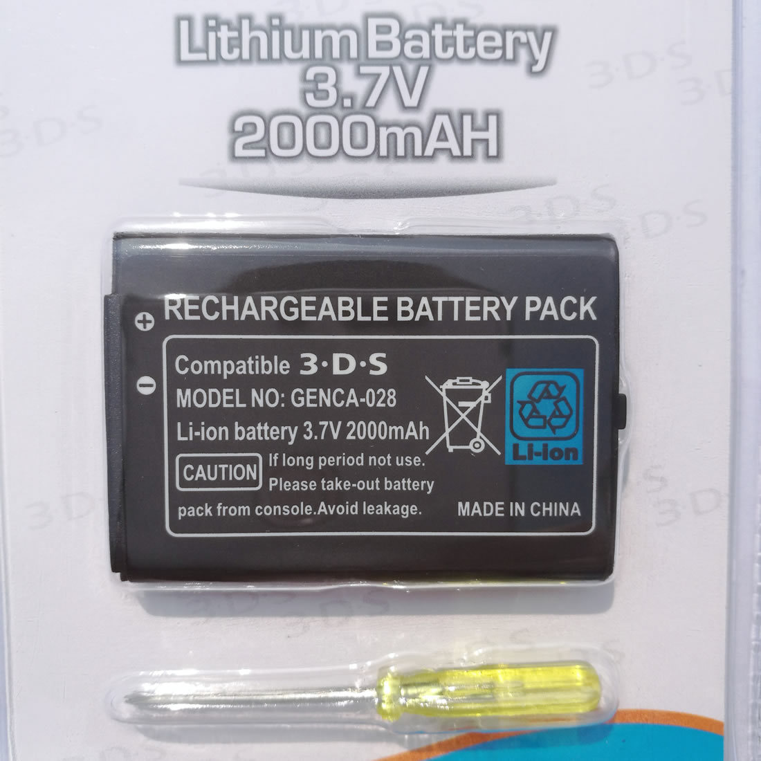 Two(2) 2000mAh 3.7V Rechargeable Battery for Nintendo 3DS 2DS CTR-003 CTR-001