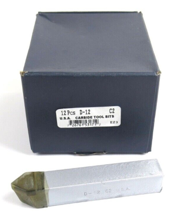 12pcs ACT D-12 C2 Grade Carbide Brazed 80° Angle Lathe Tool Bit 3/4" Shank
