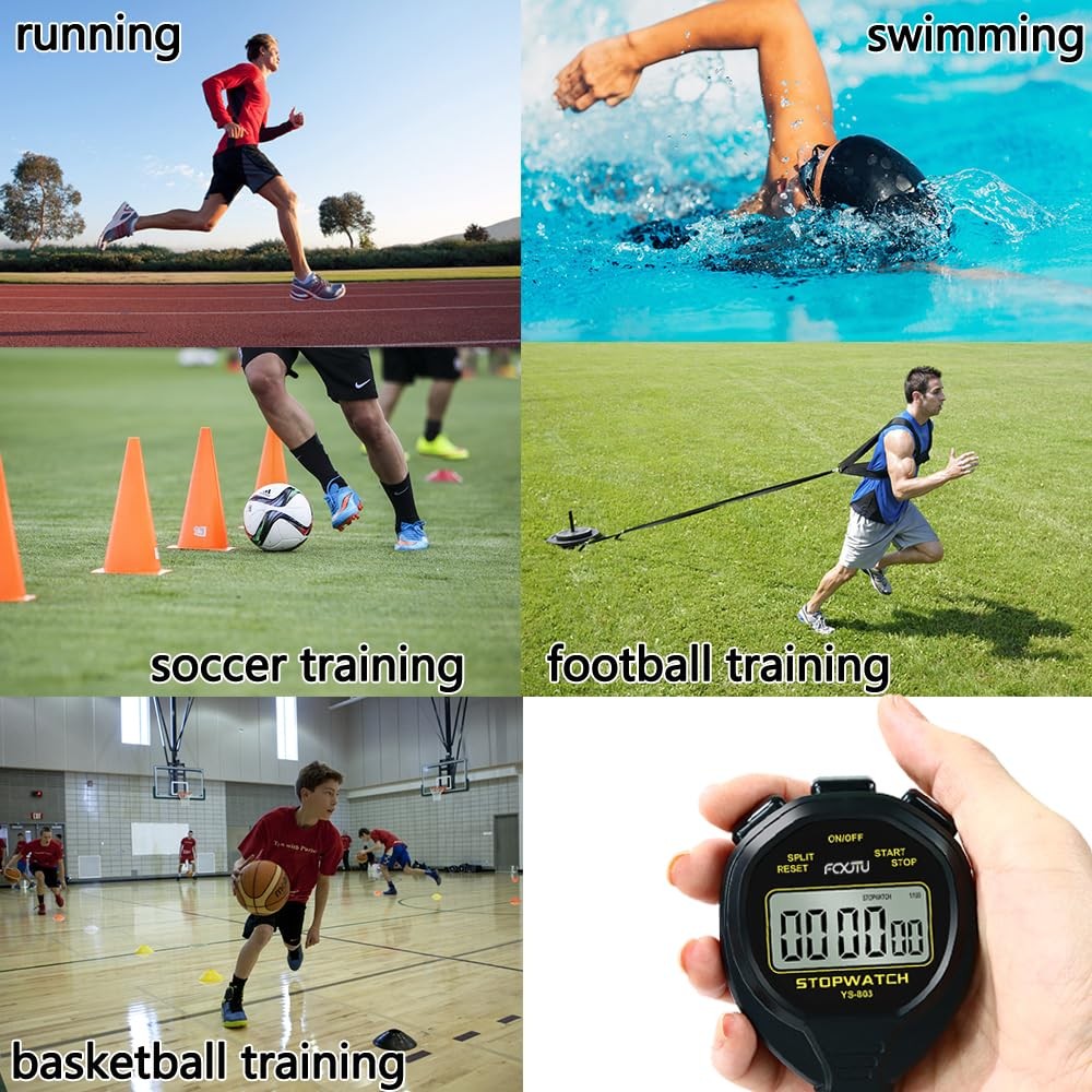 Digital Waterproof Stopwatch, No Bells No Whistles Simple Basic Operation Silent