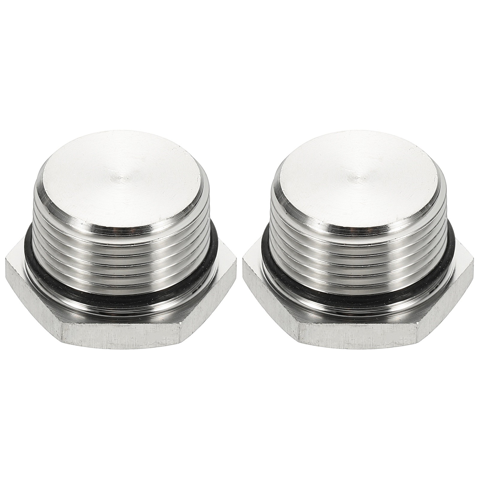2Pcs NPT Pipe Plug Fitting 304 Stainless Steel NPT3/4 with Sealing Rubber Ring