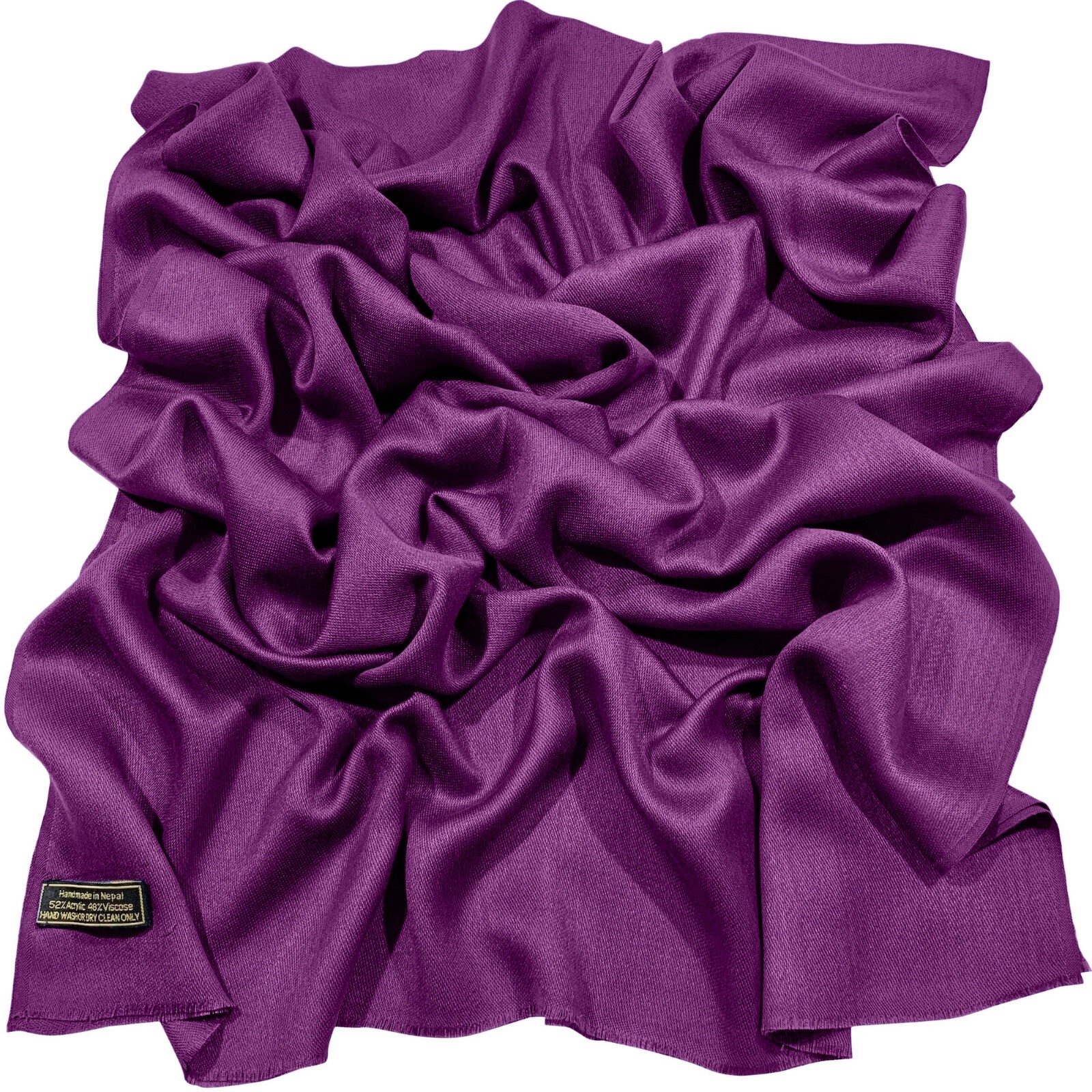 Purple Solid Color Nepalese Fringe Shawl Scarf Stole Pashmina CJ Apparel **NEW**