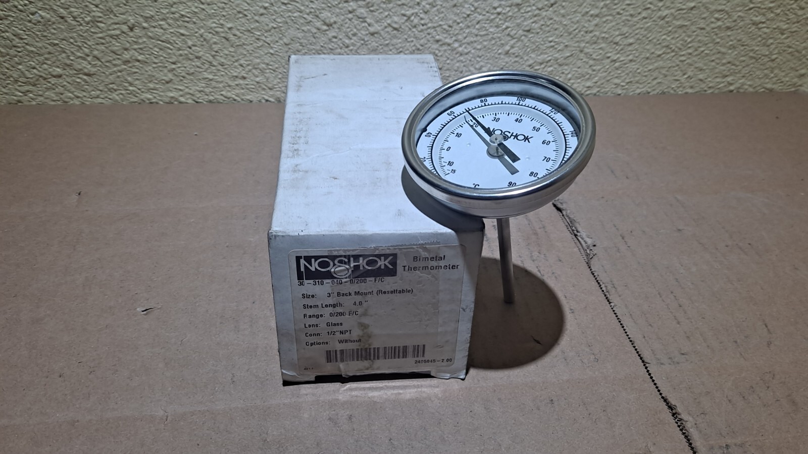 NEW NOSHOK 30-310-040-0/200-F/C Bimetal Thermometer 30.310.040.0/20 FastShipping