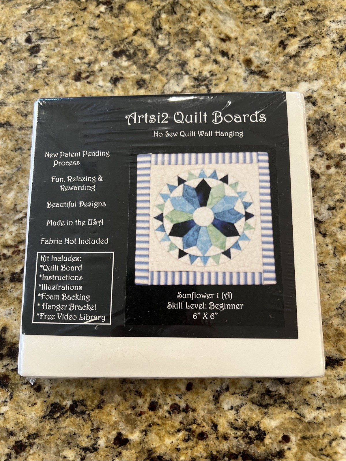 Artsi2 Quilt Boards No Sew Quilt Wall Hanging Kit Sunflower Beginner 6x6 NIP