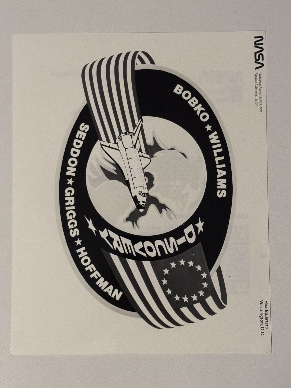 NASA STS-41F Mission Patch Design Description Press Photo