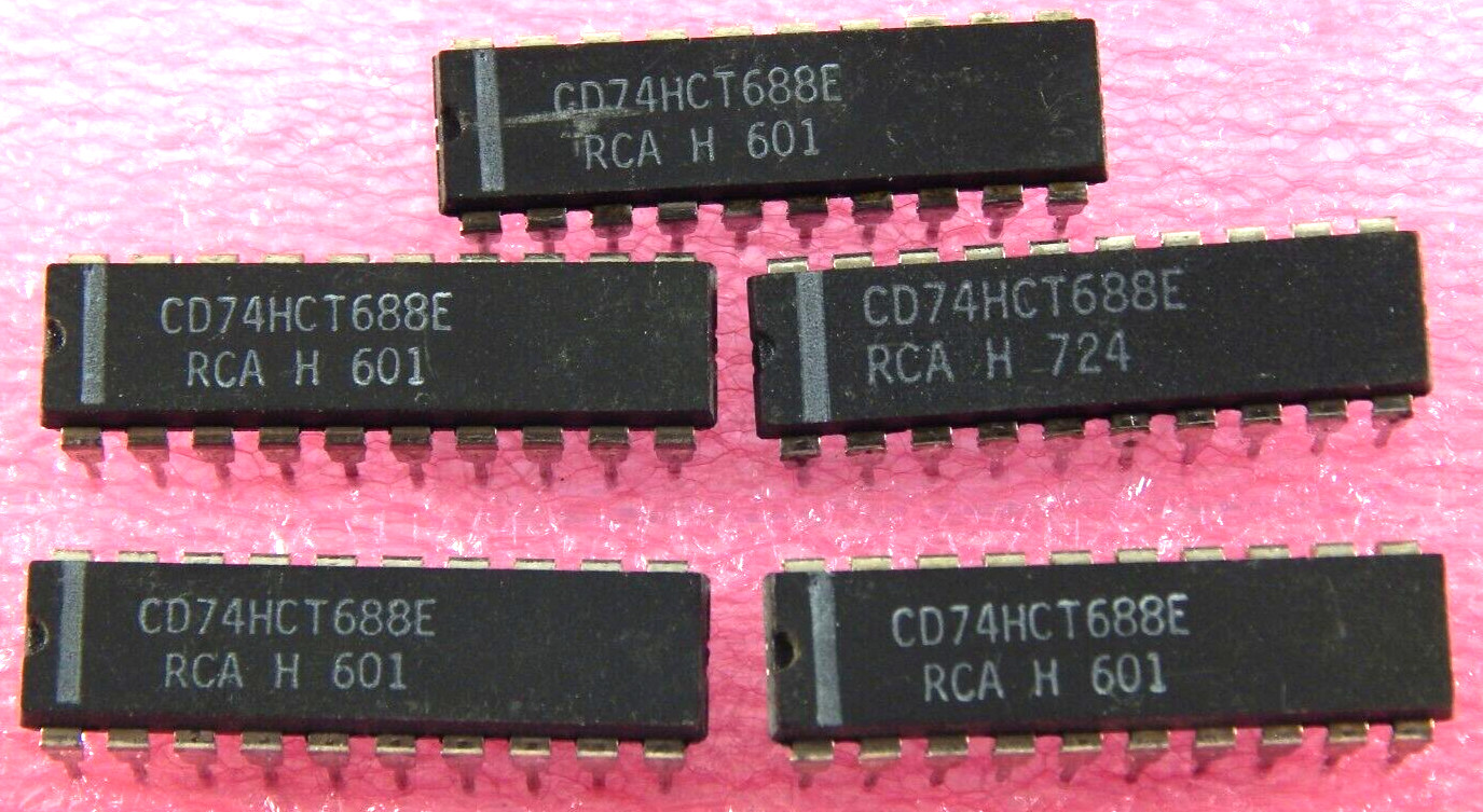 CD74HCT688E 74HCT688 DIP20 RCA IC 8 BIT MAGNITUDE COMPARATOR (5 PIECES)