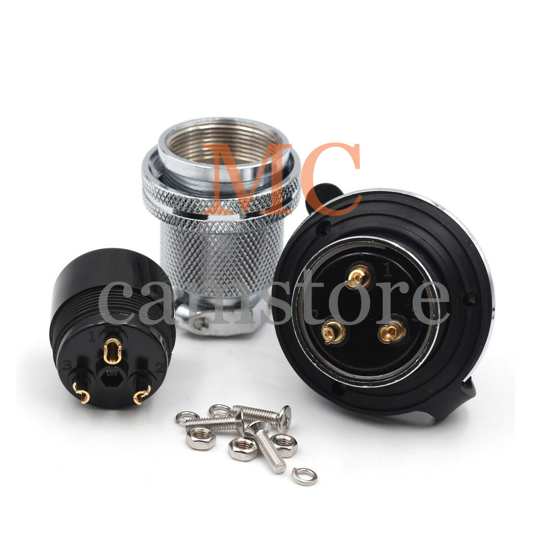 GX30 3Pin Plug and Socket 30mm Screw Type Panel Connector Aviation