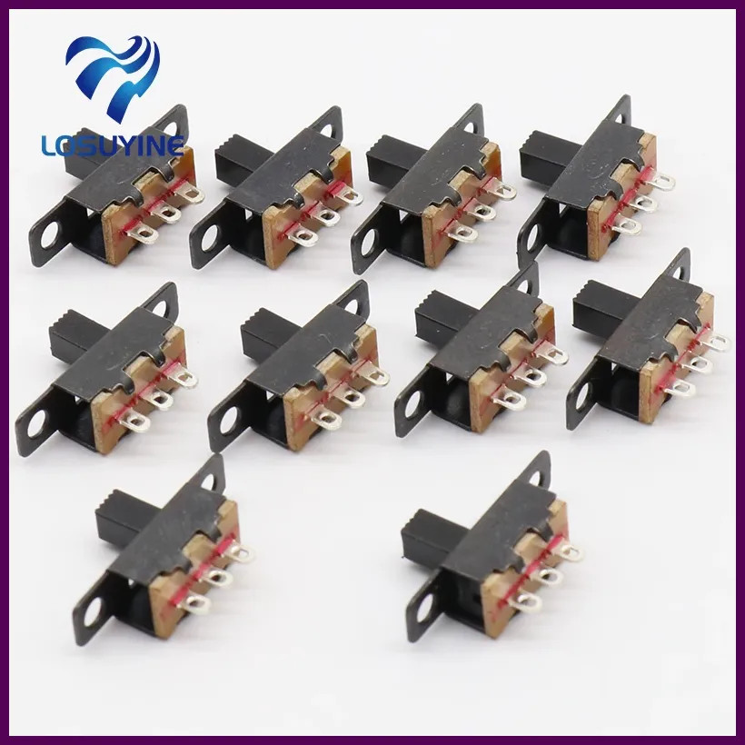 Hot 20pcs 5V 0.3A Mini Size Black SPDT Slide Switch for Small DIY Power