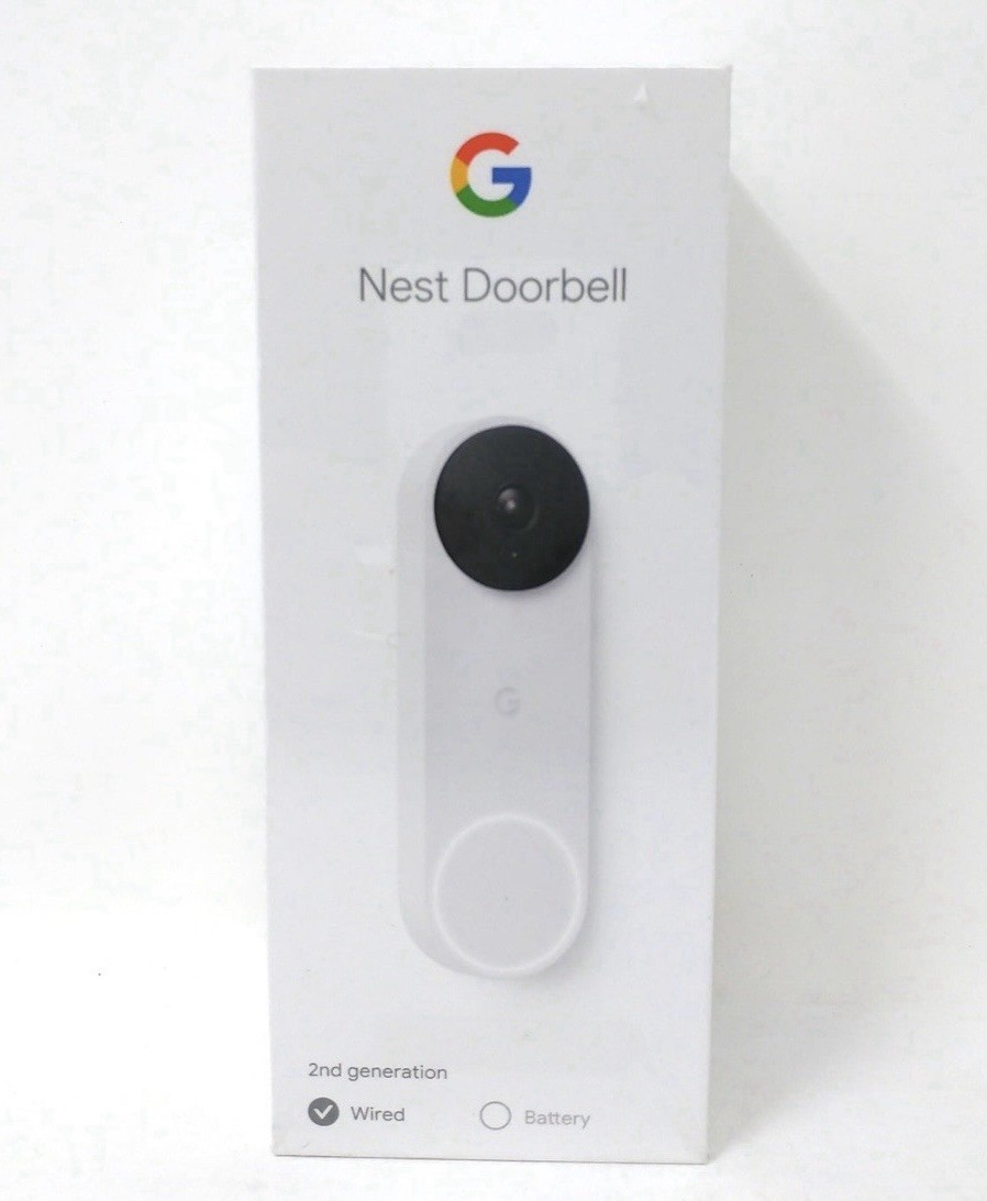 Google Nest Doorbell (Wired, 2nd gen) - Doorbell Security Camera - Snow- Sealed