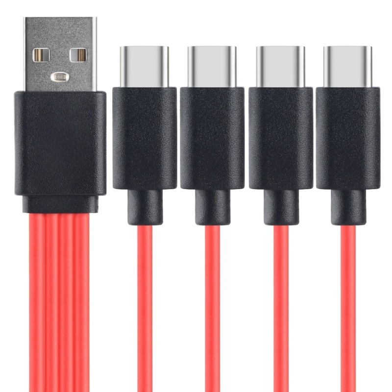 Laptop 4 in 1 Convert Wire to USB A Plug TYPE C Splitter Multiple Charging Cable