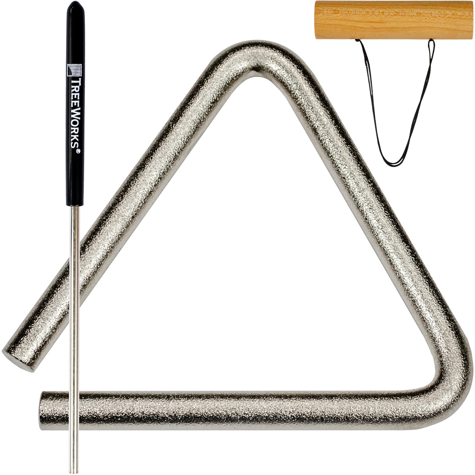 Treeworks Triangle Musical Instrument — MADE IN U.S.A. 6-Inch, Satin chrome