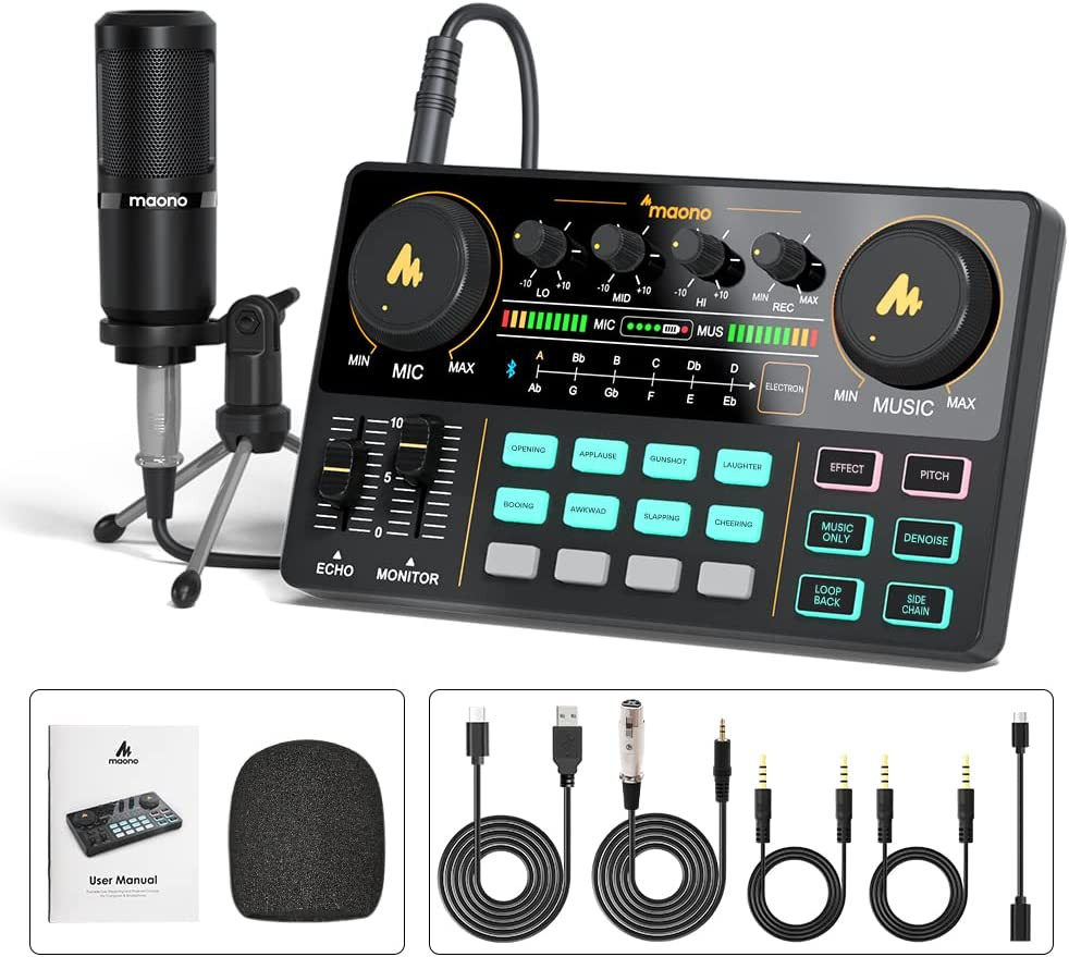 Podcast Equipment Bundle Kit Microphone Audio Sound Interface Recording Studio