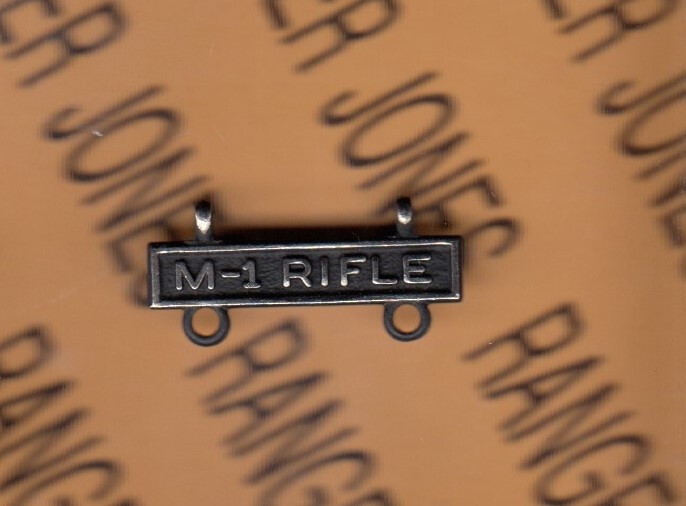 US Army Marine Corps Marksmanship M-1 RIFLE Gun Stabrite hanger tab badge M1HBSB