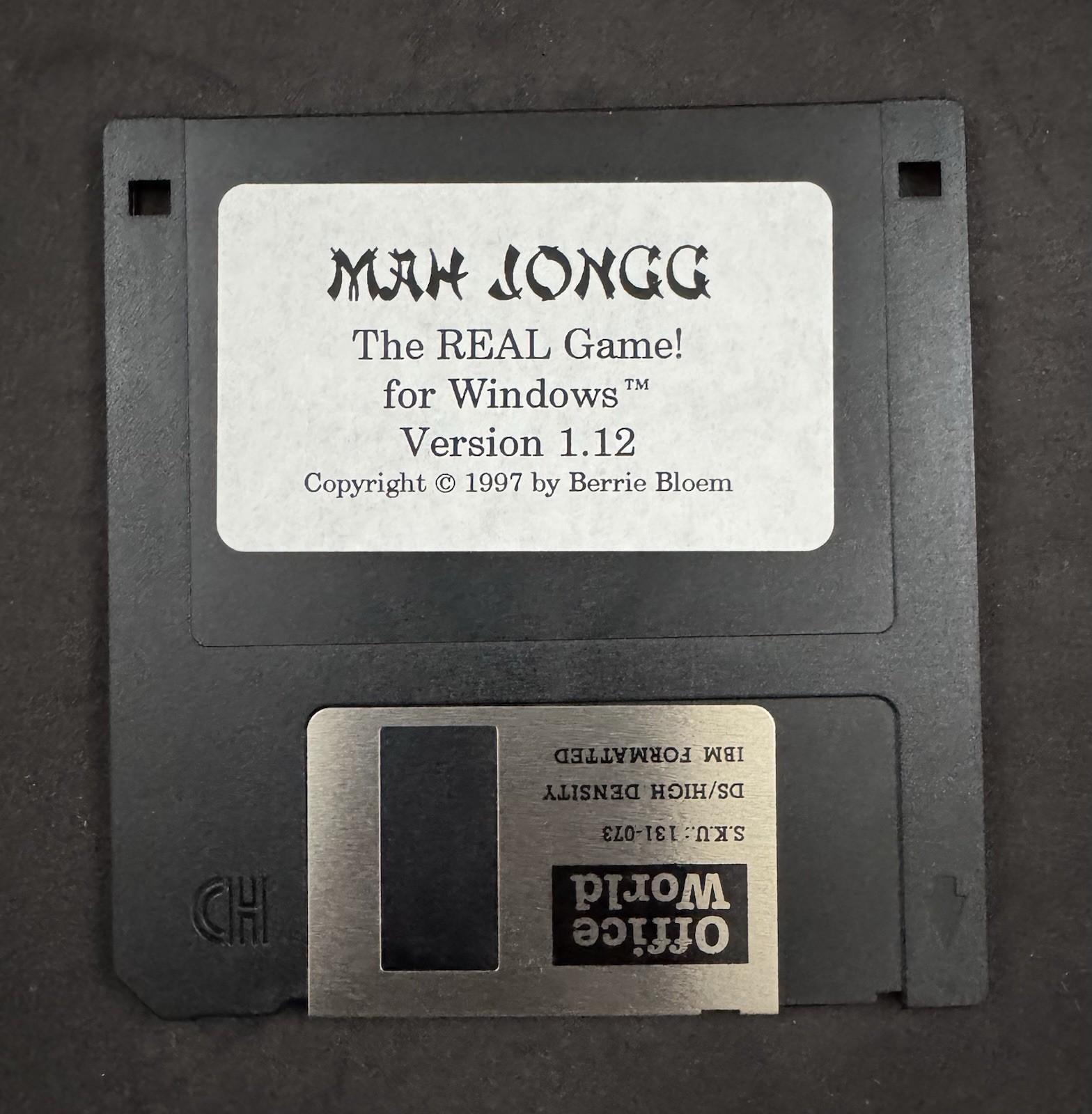 Vintage 1997 Mah Jongg The Real Game for Windows v1.12 Floppy Disk