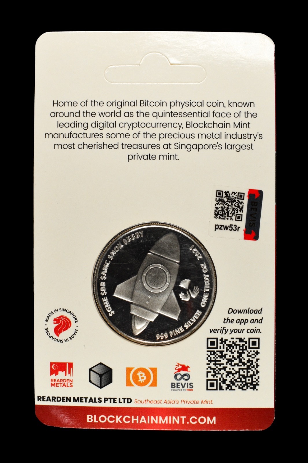 2021 Blockchain Mint 1oz Silver Round