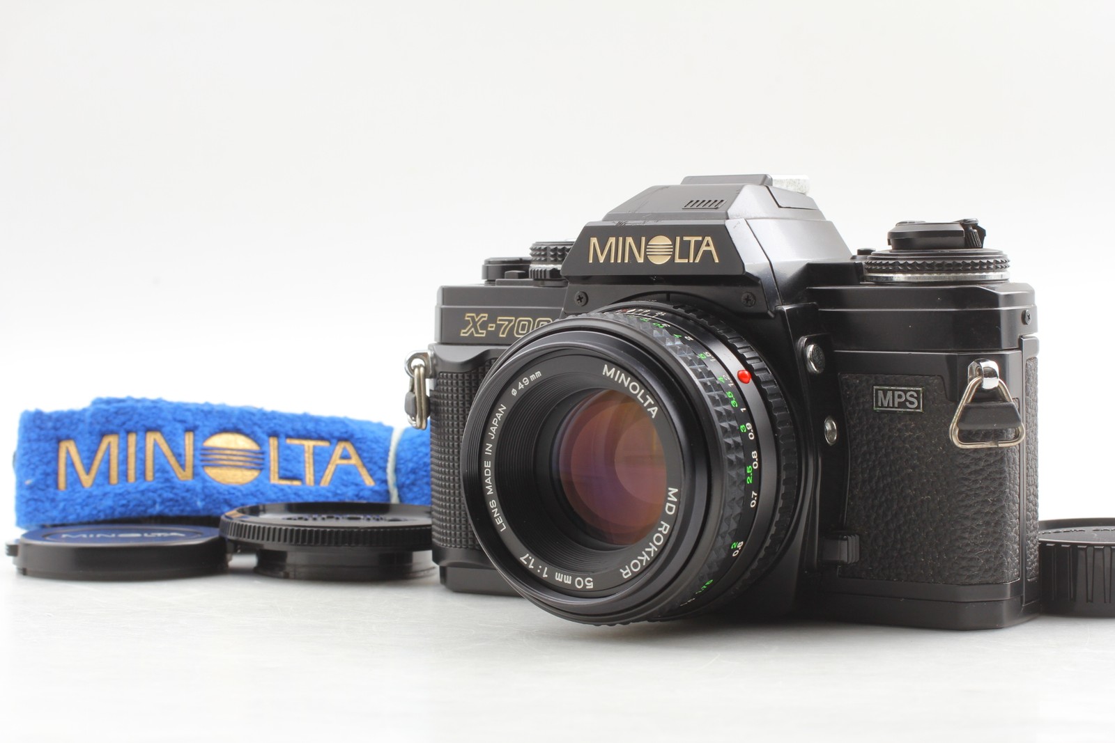 [N MINT+ w/strap] Minolta X700 film camera + MD lens ROKKOR 50mm F1.7 From JAPAN