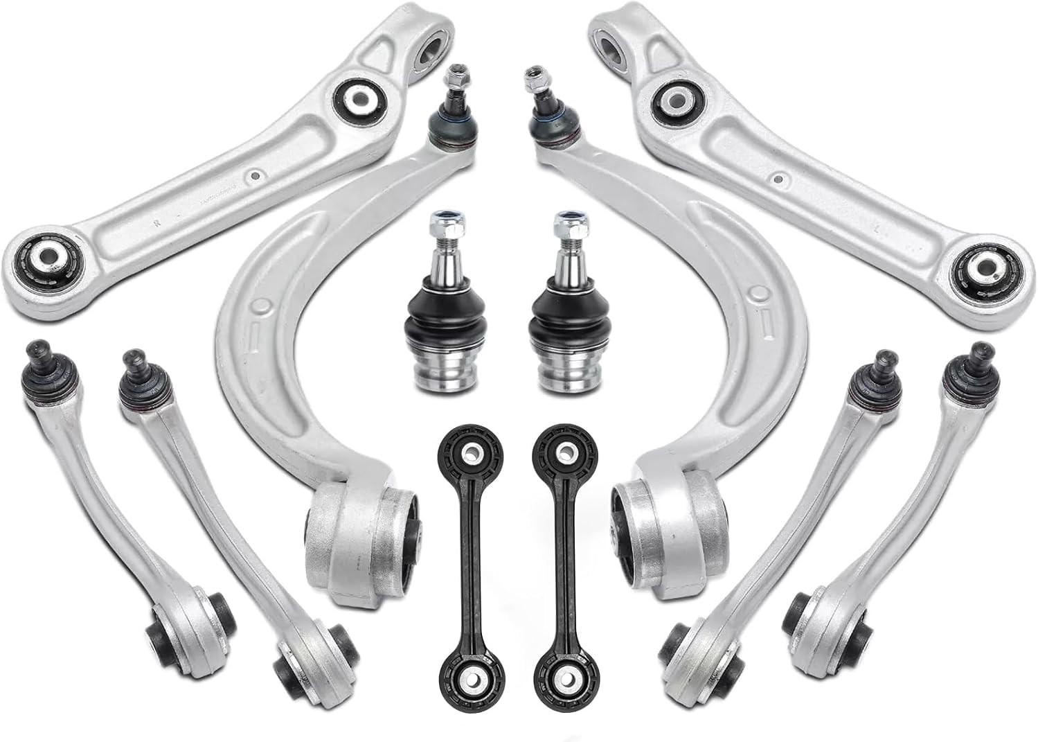 12pcs Front Forward Rearward Upper & Lower Control Arm Compatible with Audi A4