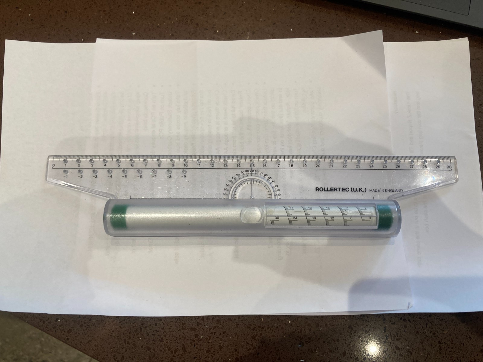 Vintage Rollertec Amazing Rolling Ruler Geometry Tech Drawing & Navigation 30cm