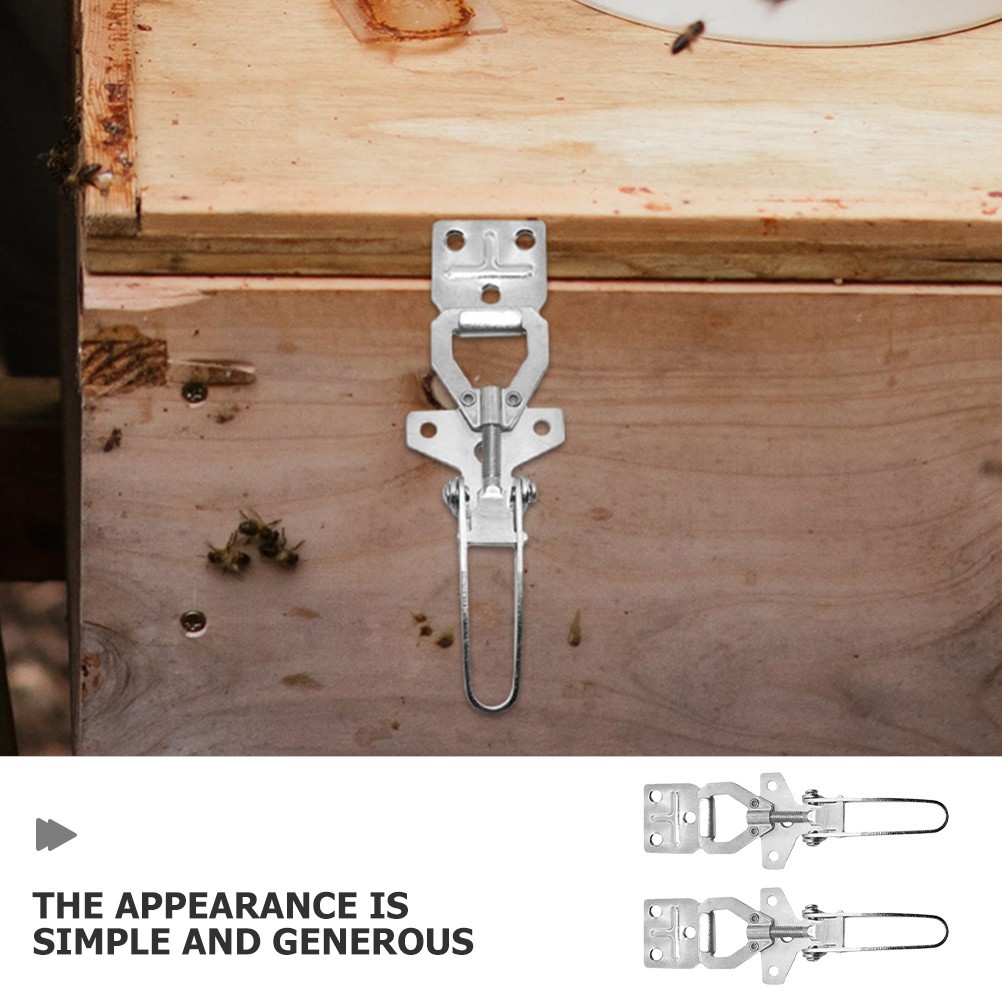 2Pcs Reusable Silver Hive Buckle Pull Latch Galvanized Steel Beekeeping Tools