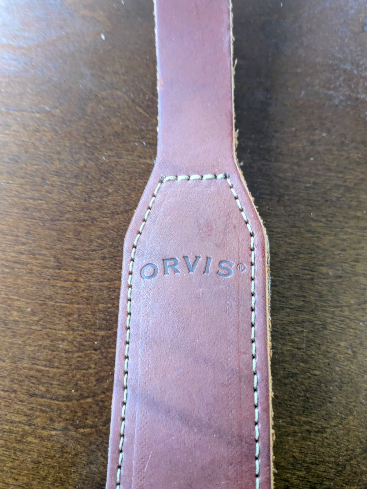 Vintage Orvis Leather Stitched Buckle Rifle Gun Strap