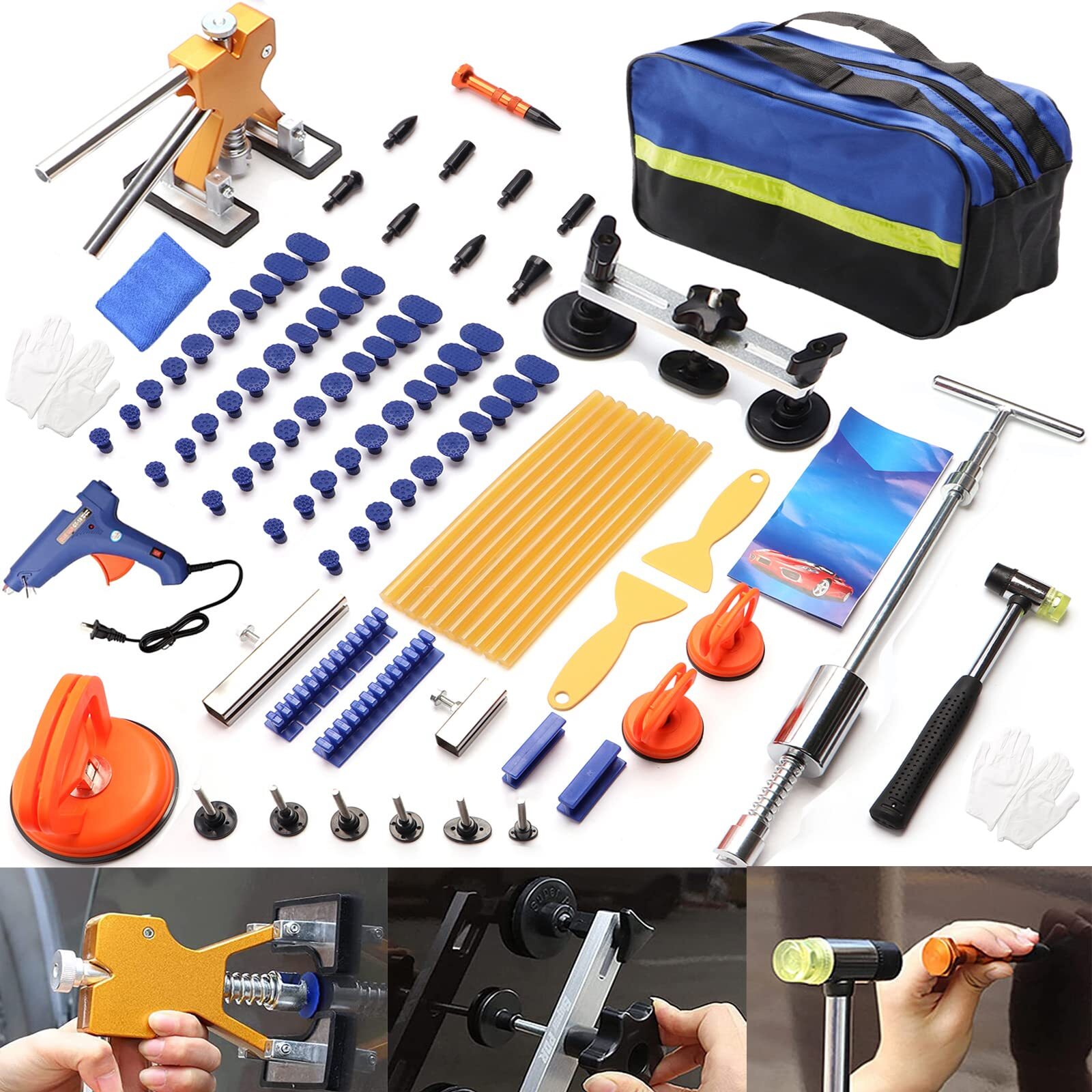 Kit de 97 herramientas para reparar abolladuras de carrocería de automóvil