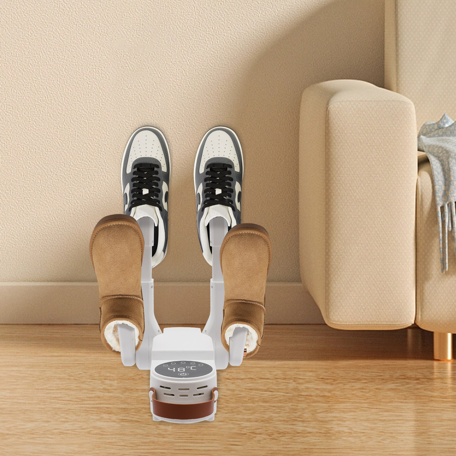 Electric Boot and Shoe Dryer with Timer, 150W, 360° Drying, White