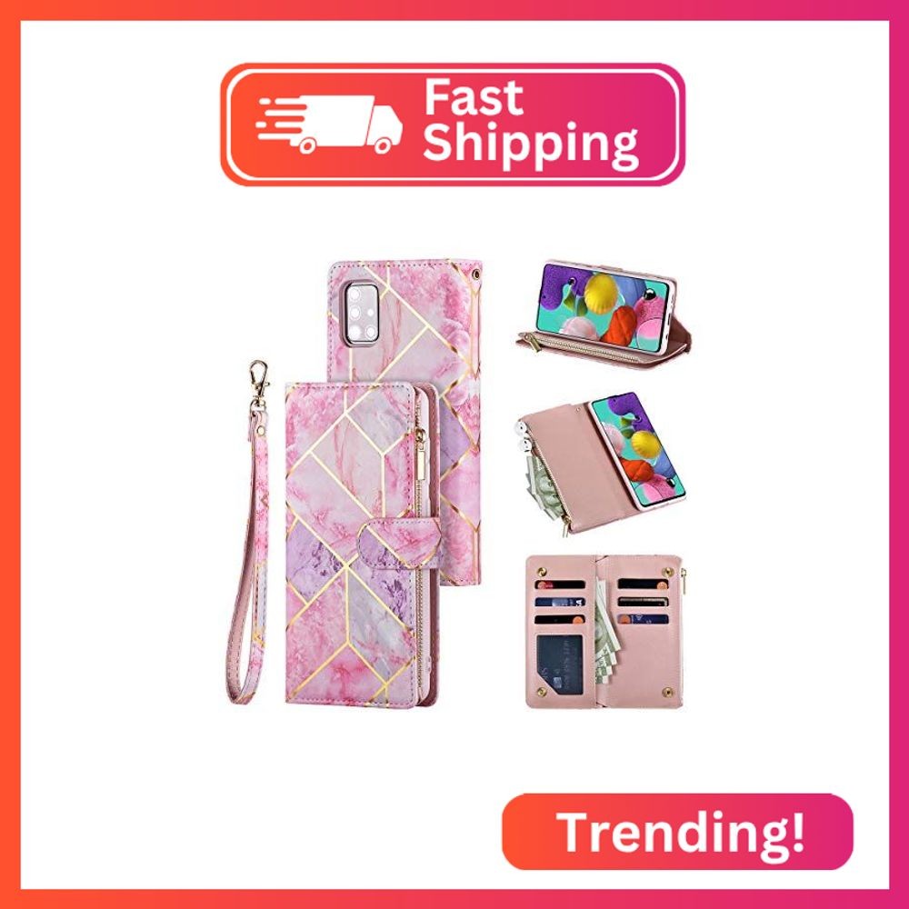 UEEBAI Wallet Case for Samsung Galaxy A71, PU Leather Case Magnetic Closure Hand