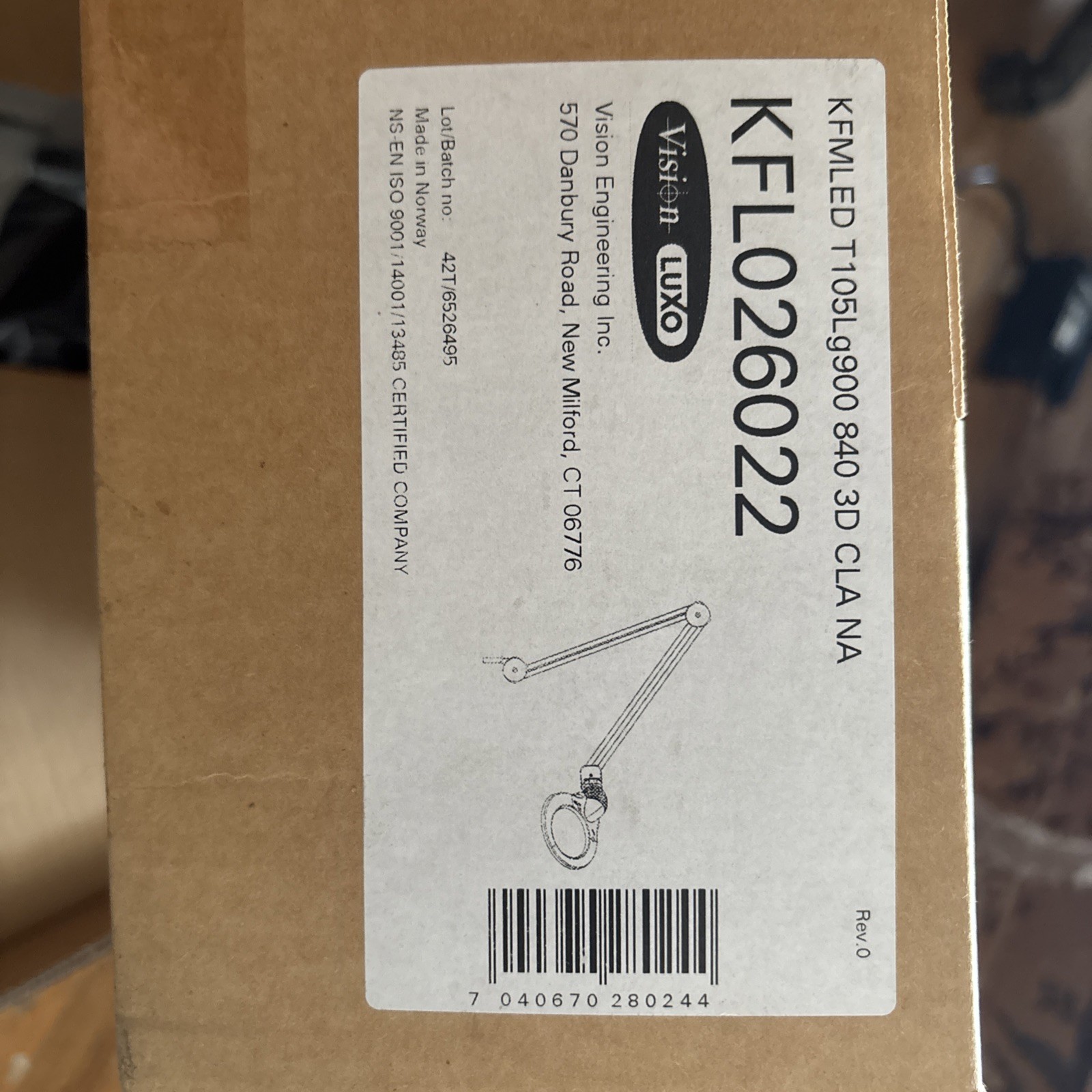 Vision Luxo KFL026022 - KFM LED, 45' Arm, 3 Diopter Lens and Clamp